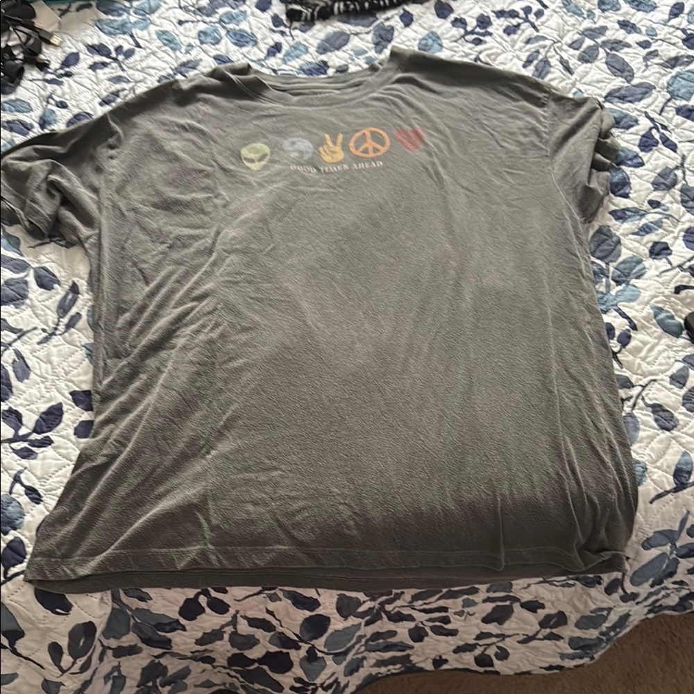 American Eagle Outfitters Gray Graphic Tee